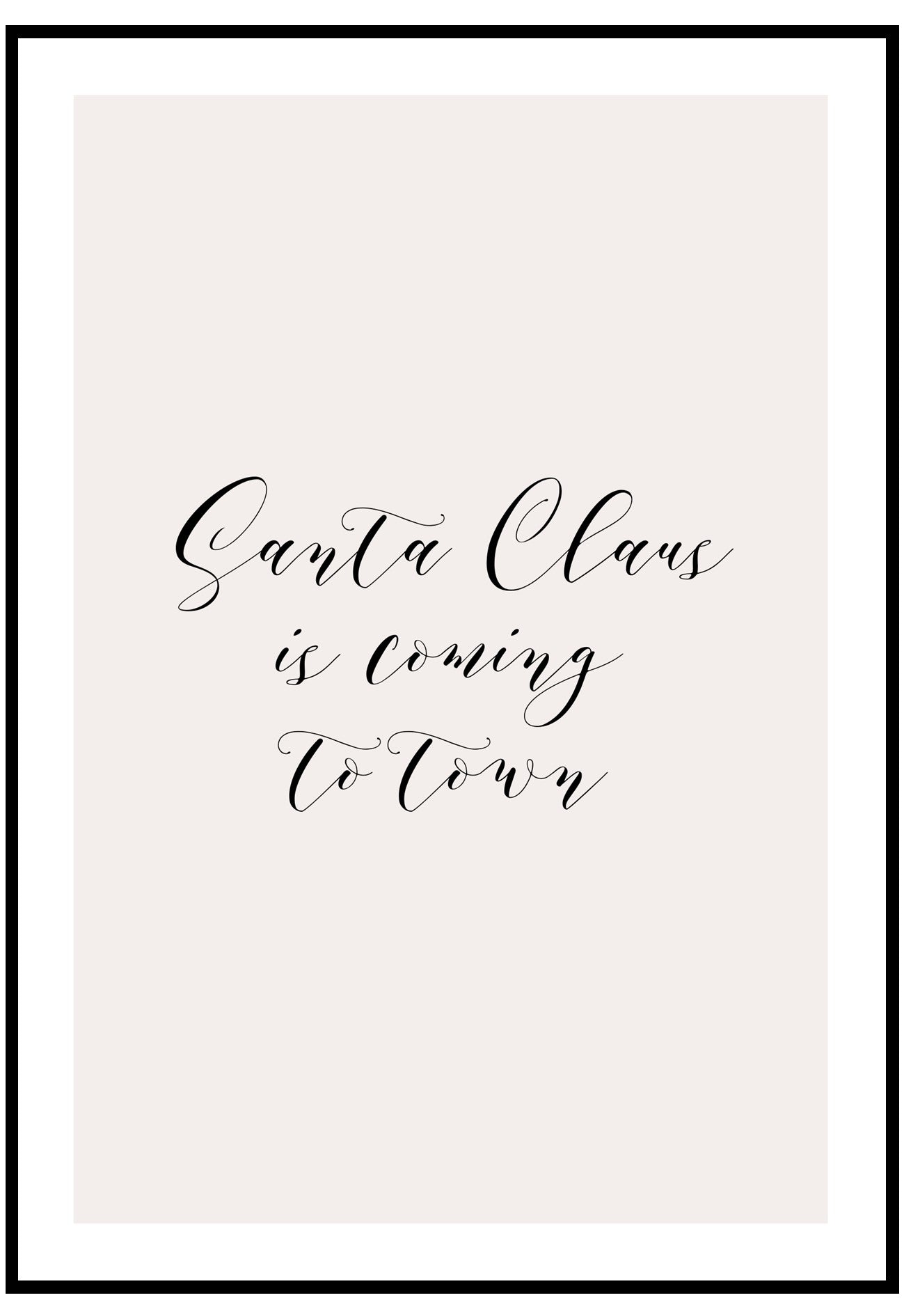 santa claus is coming to town wall art