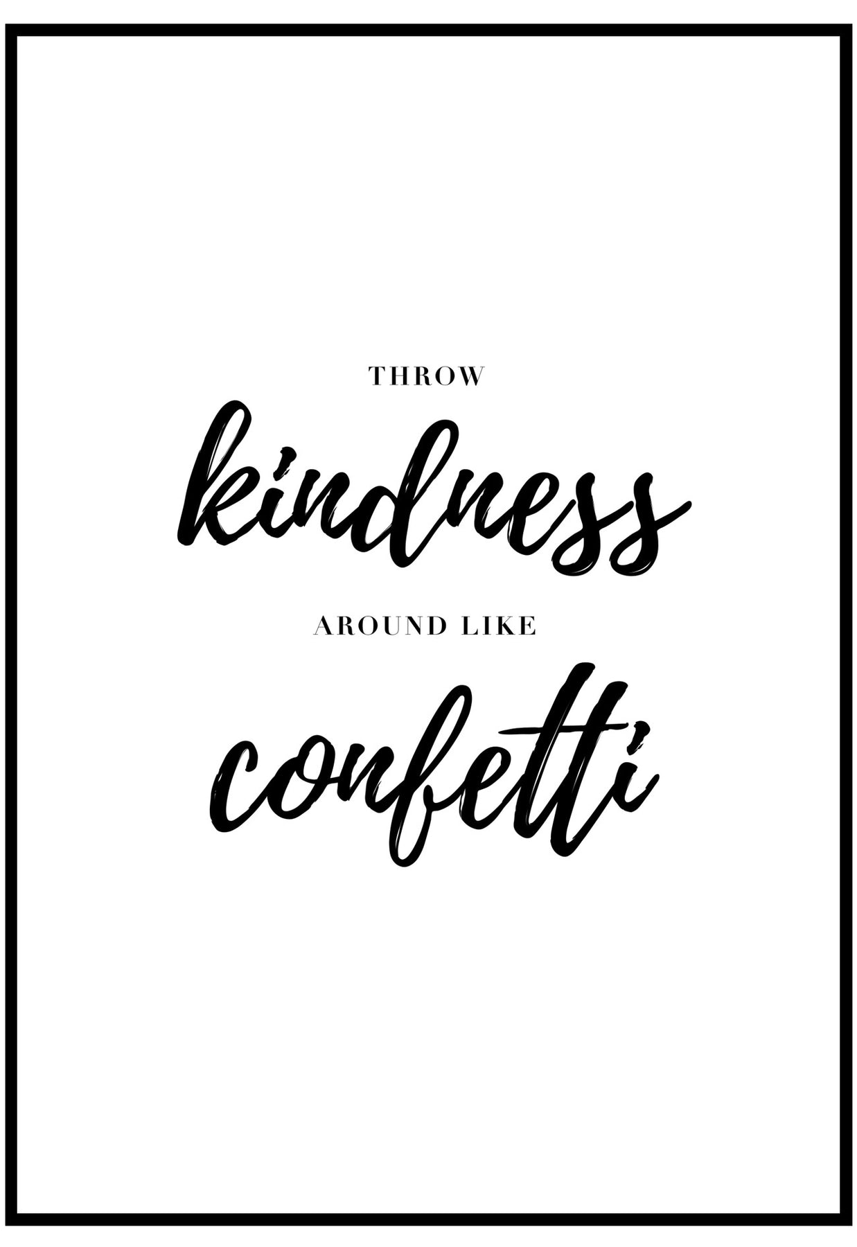 Throw Kindness – Around Typography Confetti My Wall Slay | Like Poster Print Art