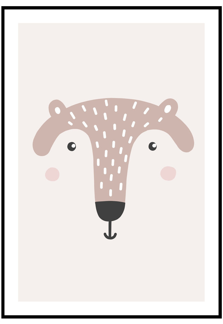 cute face animal illustration for kids