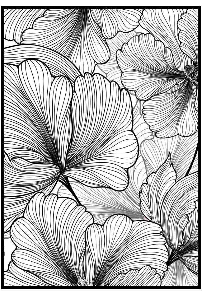 flower lines illustrated poster