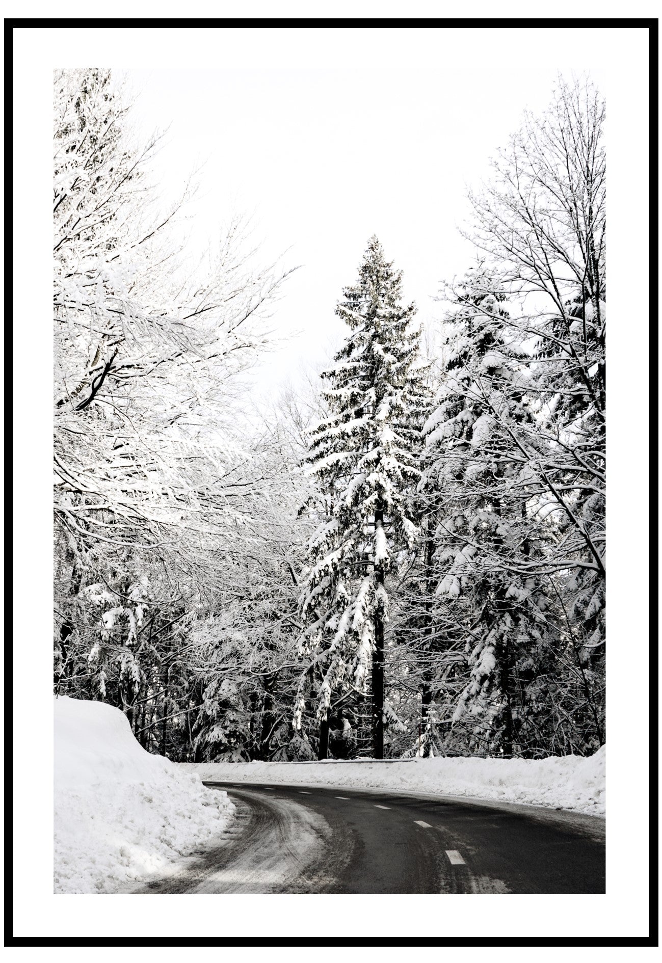 snowy road wall art