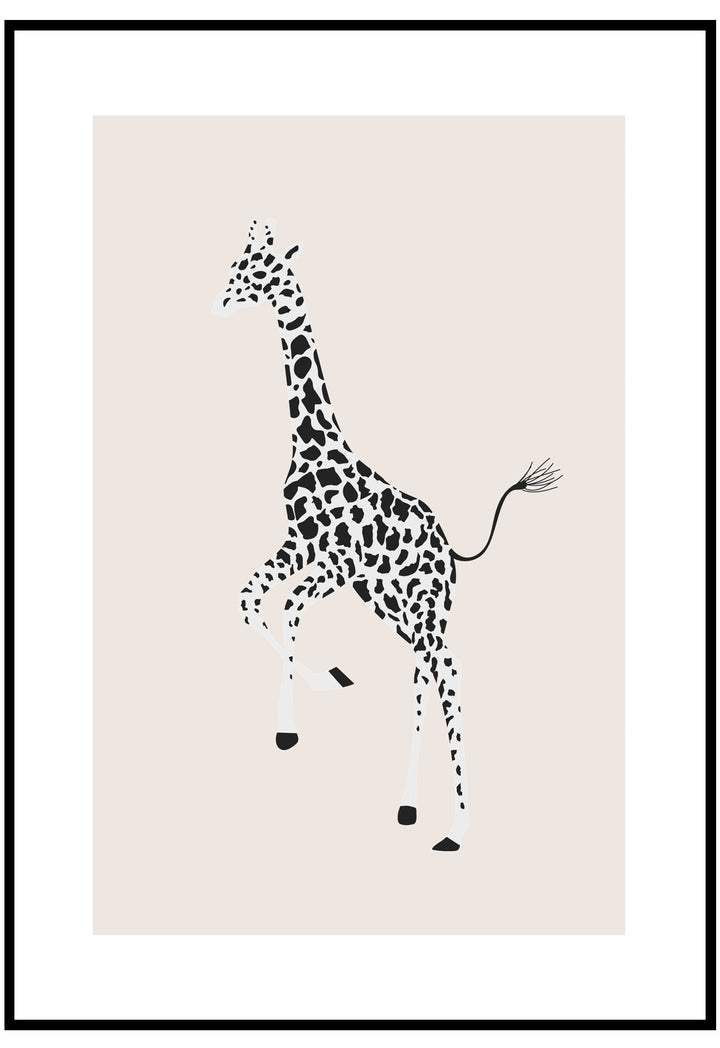 jumping giraffe wall art