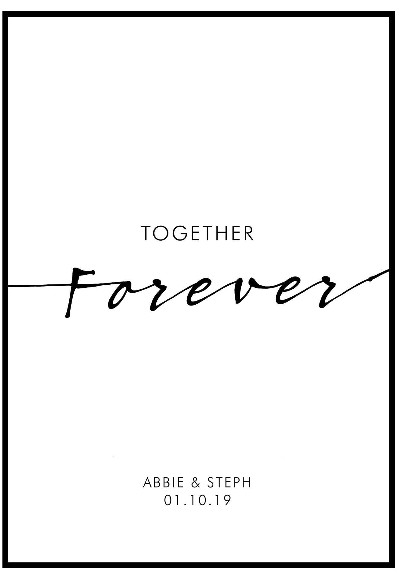 Personalised Together Forever Wall Art