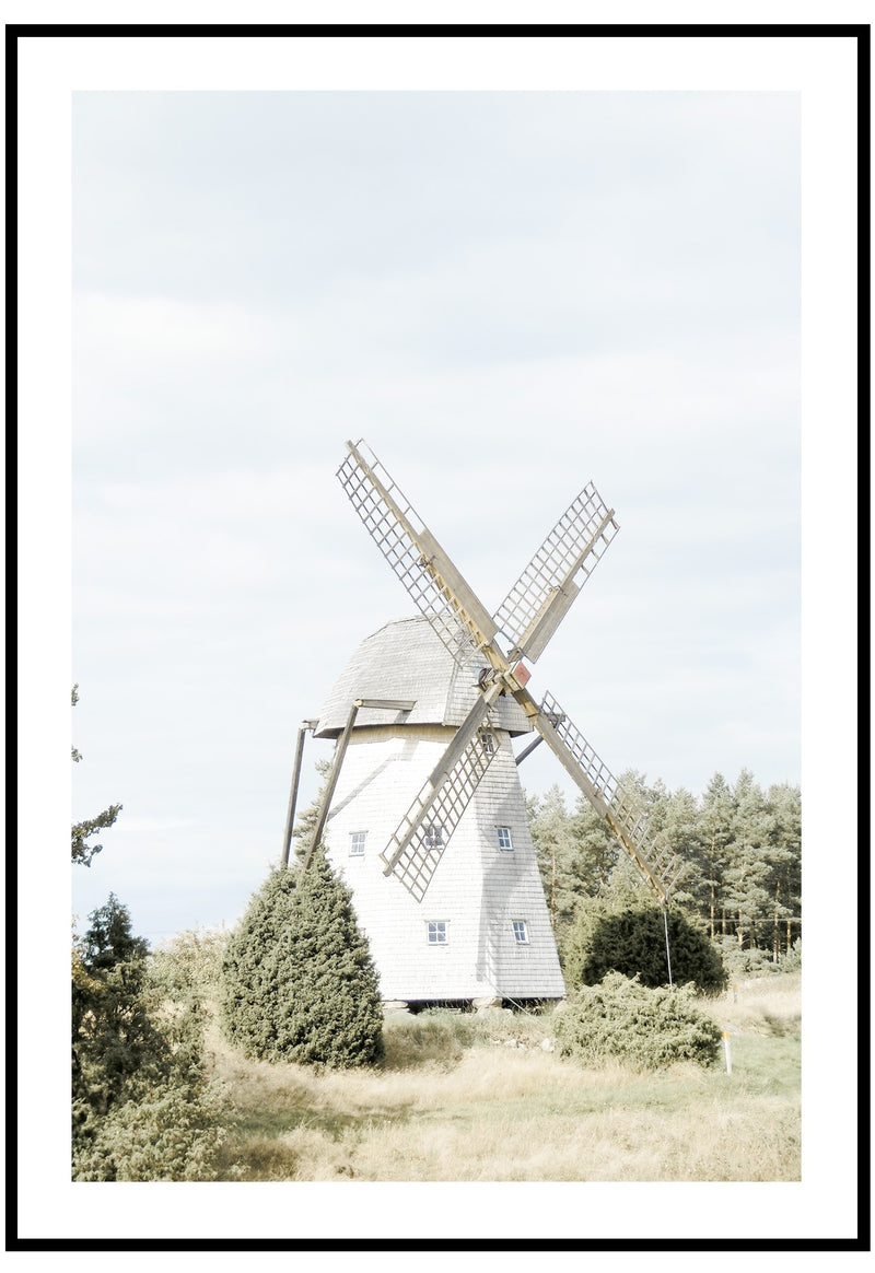 Windmill In The Field Wall Art