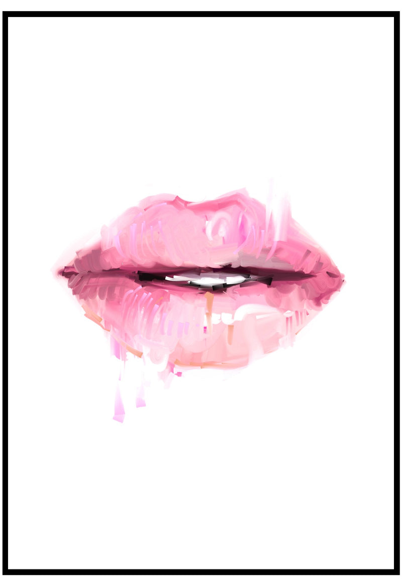 Pink Oil Lips Wall Art