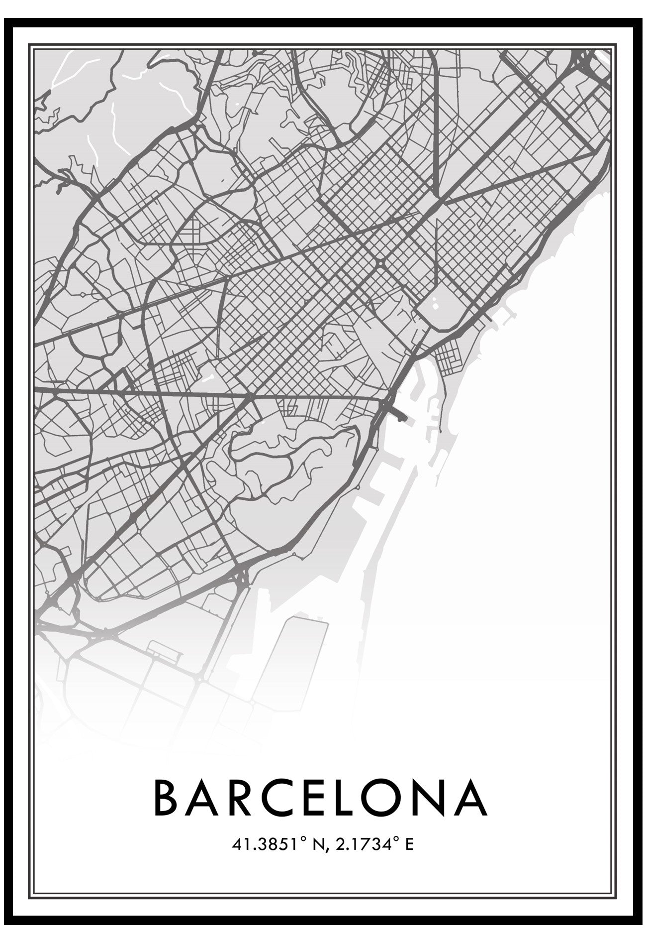 Barcelona Map Wall Art