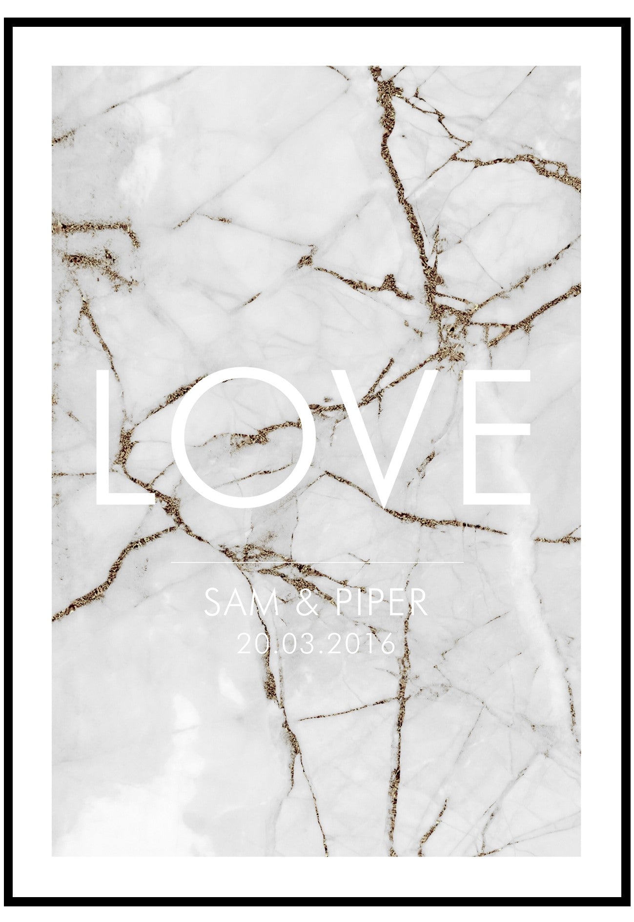 Personalised Marble Love Wall Art