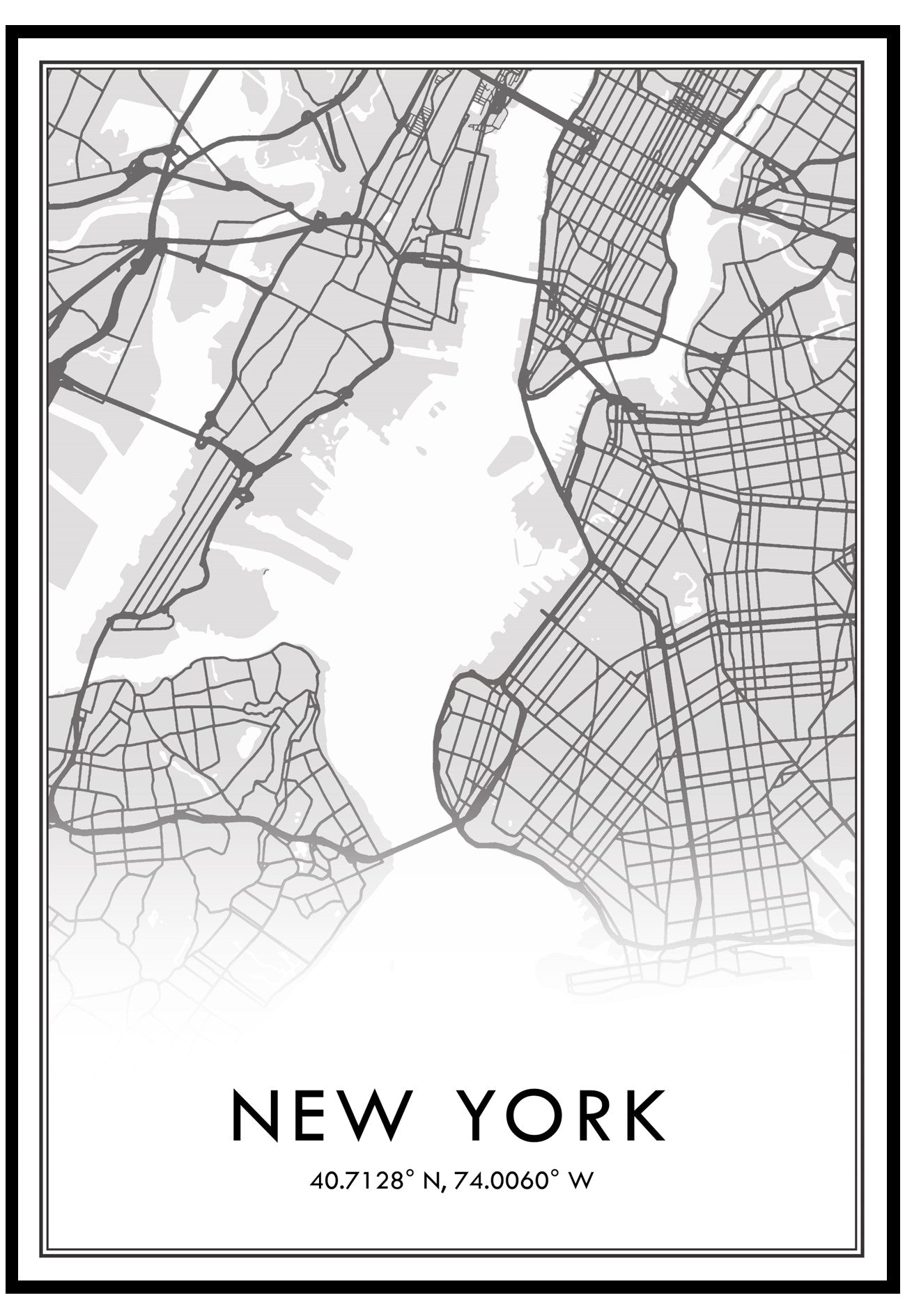 New York Map Wall Art