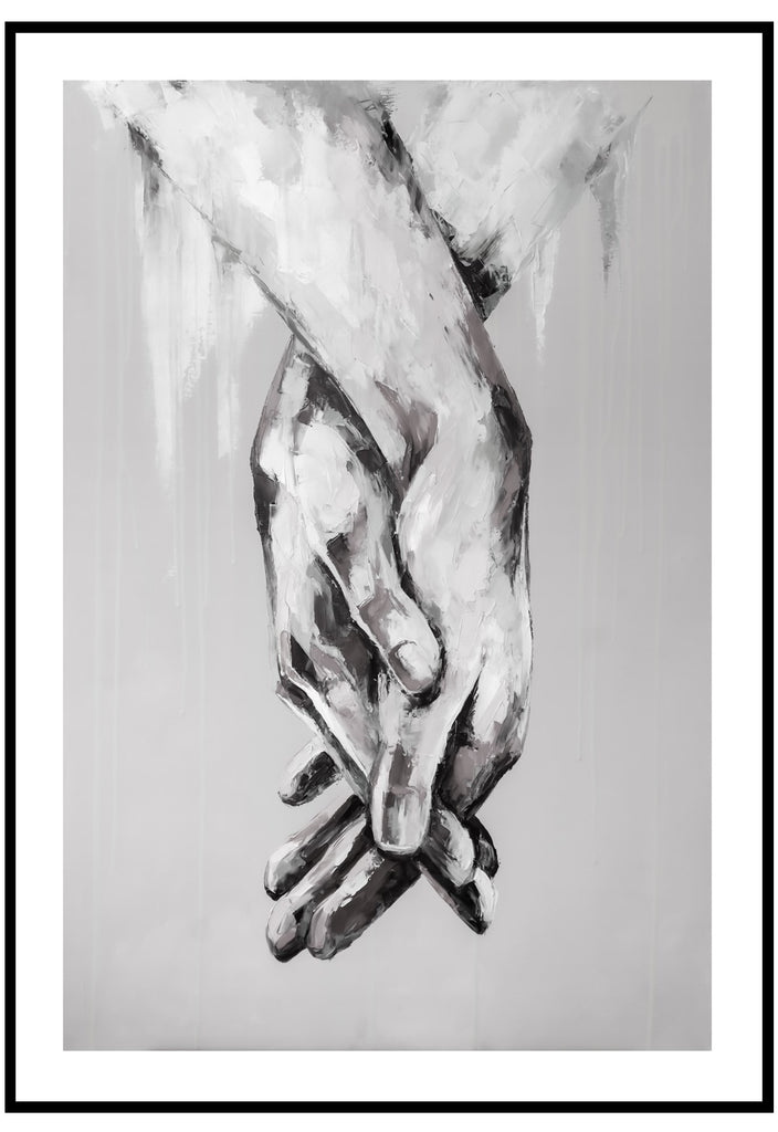 charcoal drawings of holding hands
