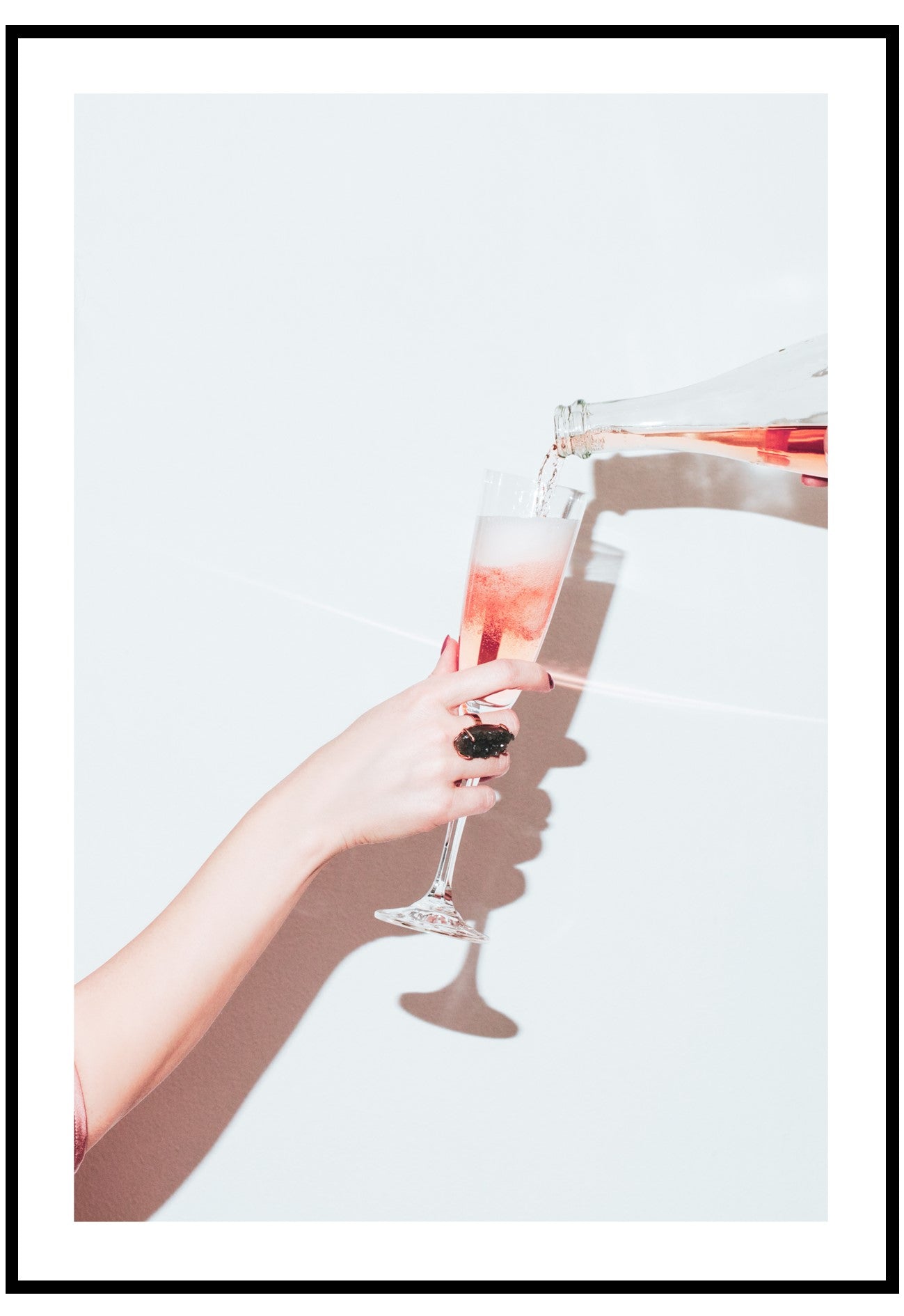 Pink Champagne Pour Wall Art