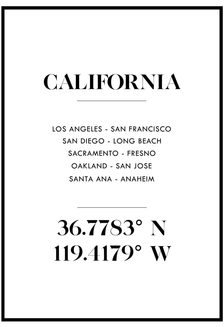 California Cities Wall Art