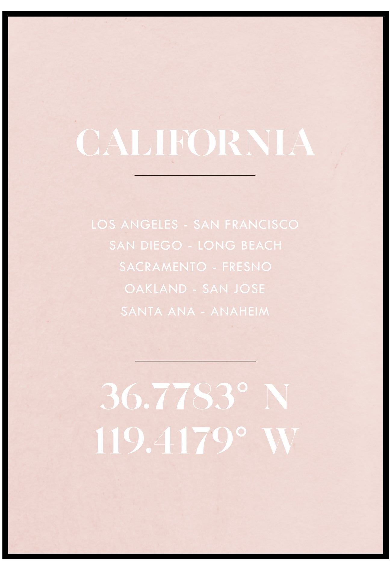 California Cities Pink Wall Art