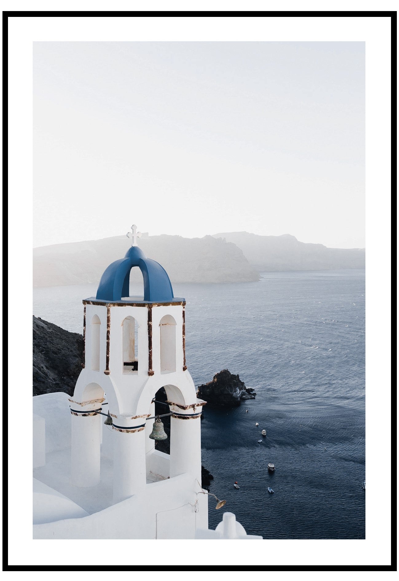 Santorini Bell Tower Wall Art