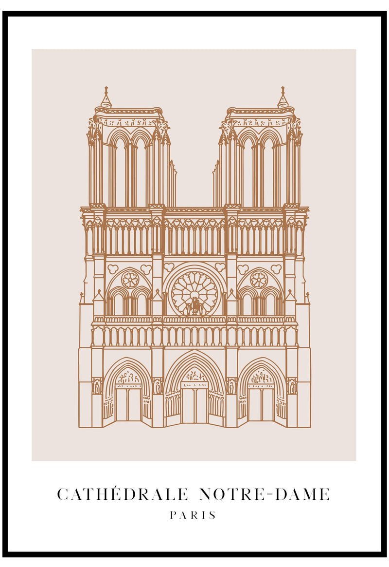 Cathedrale Notre-Dame Slay – My Paris Print Abstract Stylish Poster | Art Wall