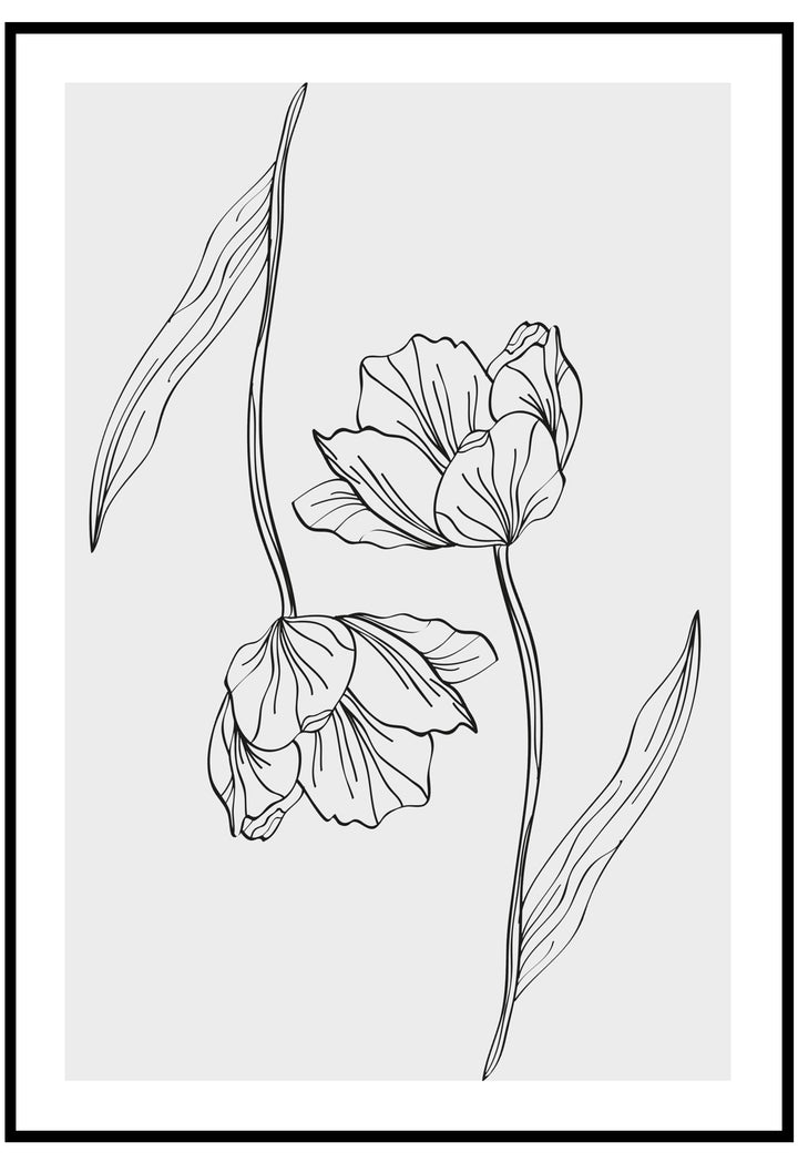 tulip lines wall art