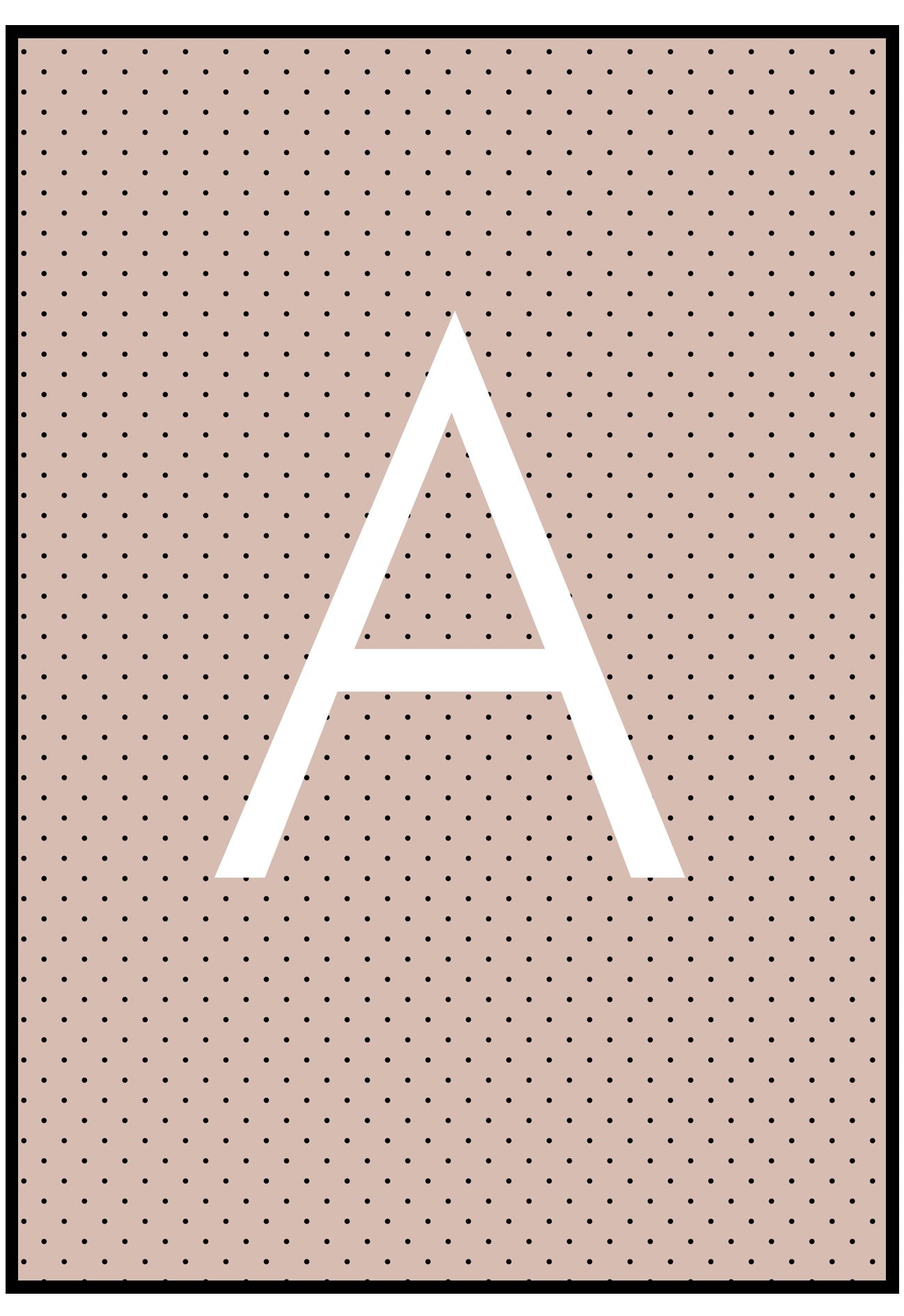 personalised polka dot letters wall art