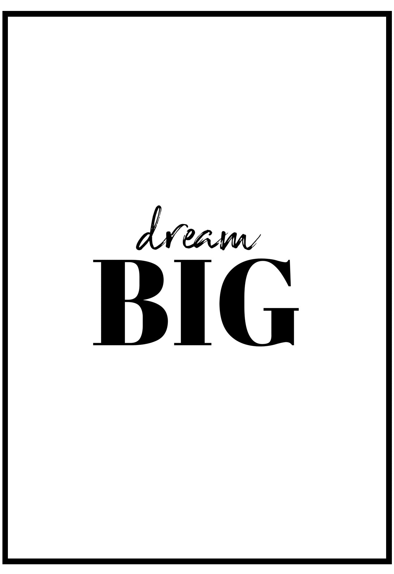 dream big kids print for nursery