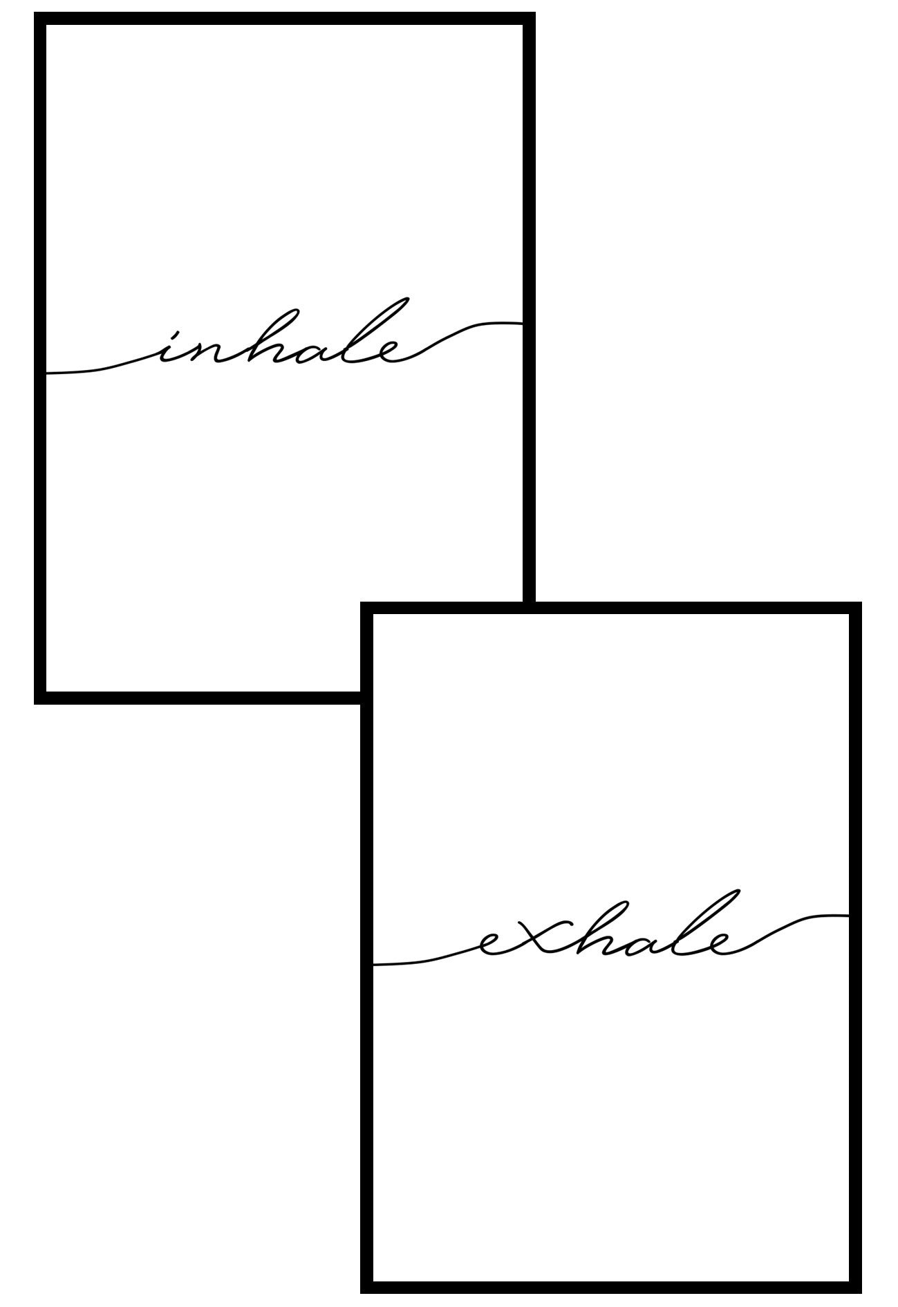 inhale exhale wall art print set