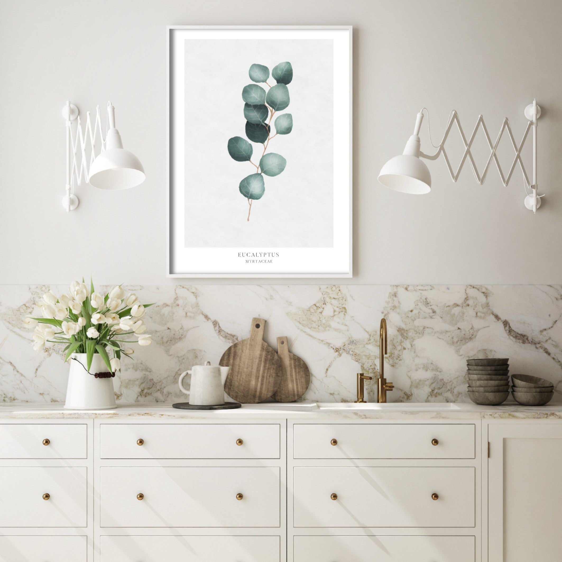 Print poster wall art eucalyptus illustration